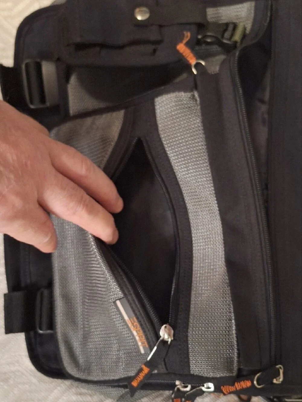 ESPIRIT Black and Gray Men's Messenger Bag with Utility Pouch
